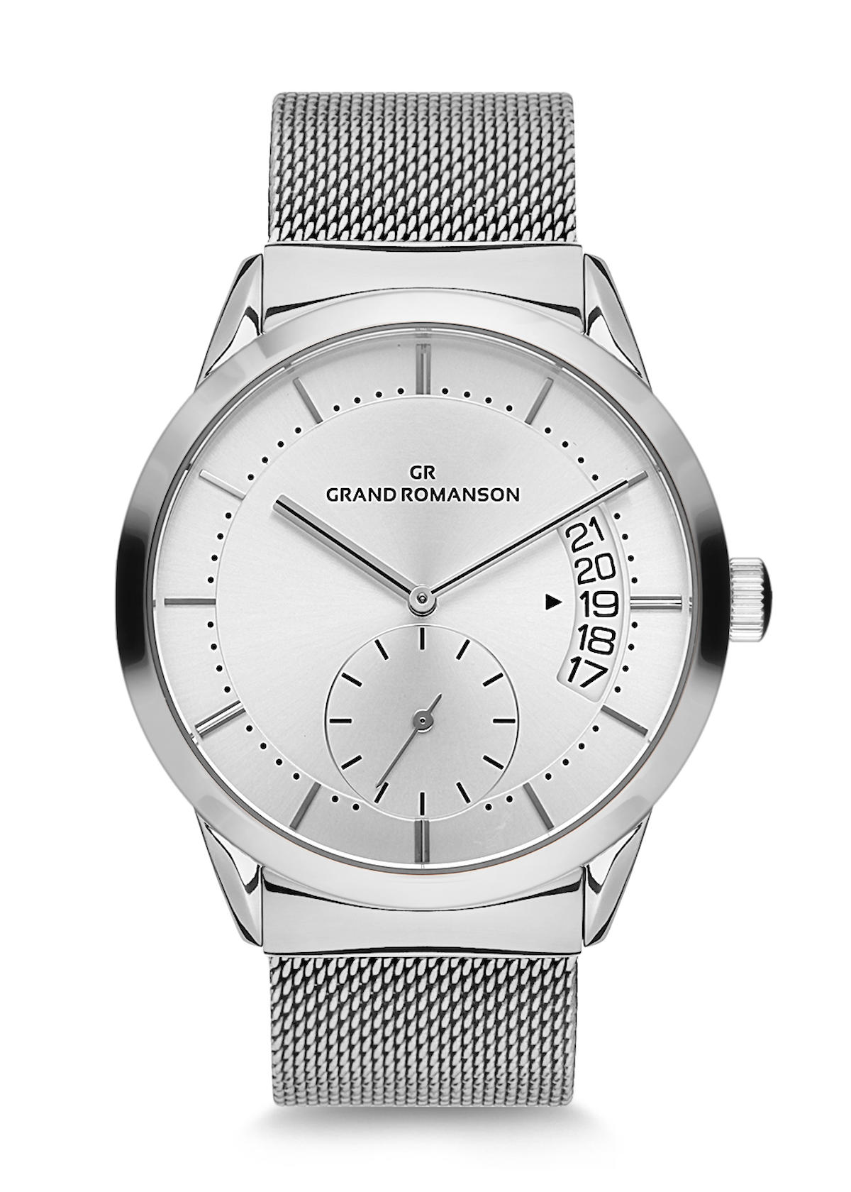Grand Romanson GR.1.AG1111.03 Takvimli 42 mm Gri Hasır Kordon Analog Erkek Kol Saati