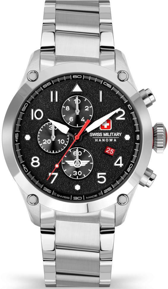 Swiss Military SMWGI2101501 Takvimli 44 mm Çelik Kordon Analog Kol Saati
