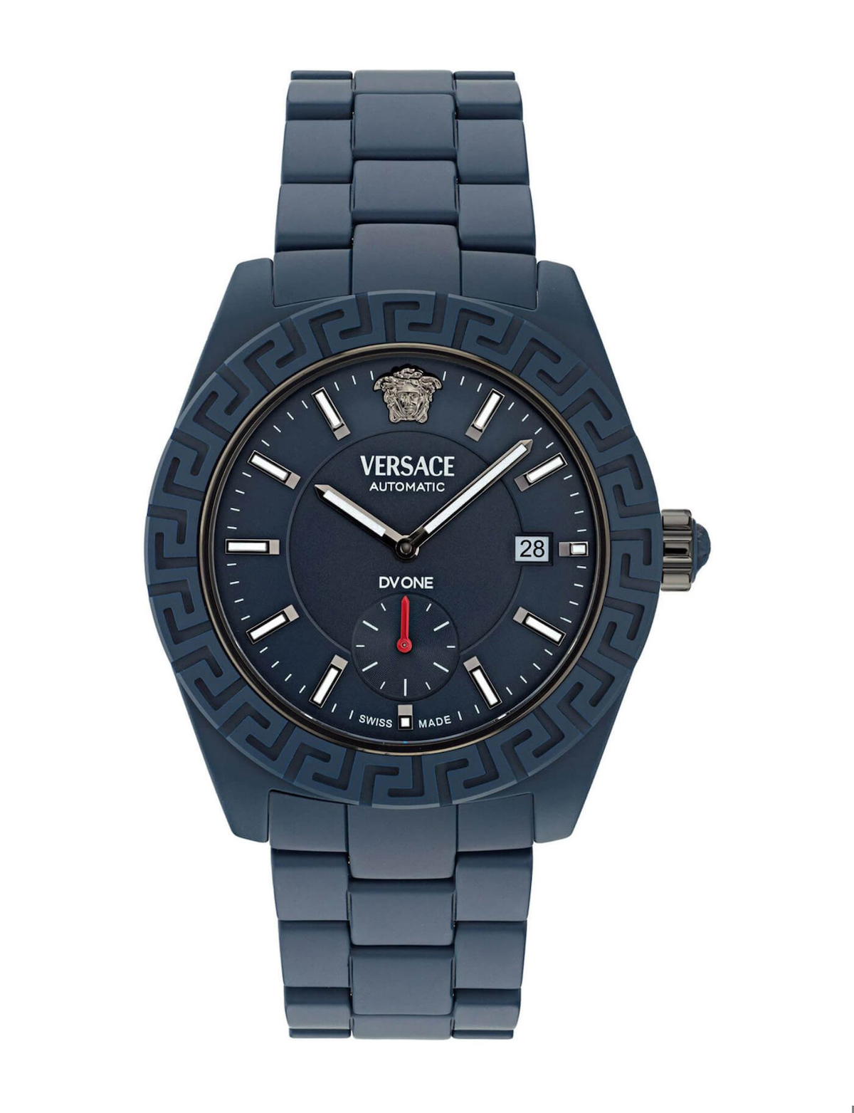 Versace VRSCVE7K00223 Takvimli 40 mm Lacivert Seramik Kordon Analog Kol Saati