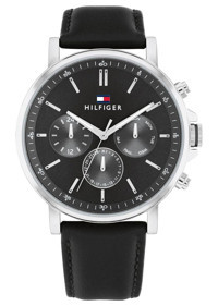Tommy Hilfiger TH1710586 Takvimli 44 mm Siyah Deri Kordon Analog Erkek Kol Saati