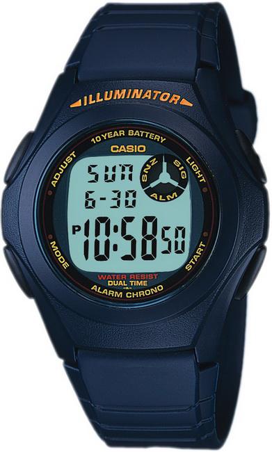 Casio F-200W-2ADF Takvimli 40 mm Lacivert Silikon Kordon Dijital Erkek Kol Saati