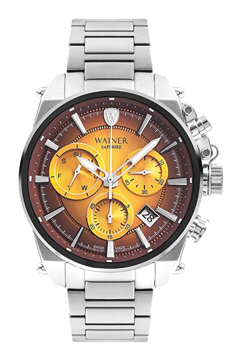 Wainer WA.19200-F Pusulalı Takvimli 46 mm Çelik Kordon Analog Kol Saati