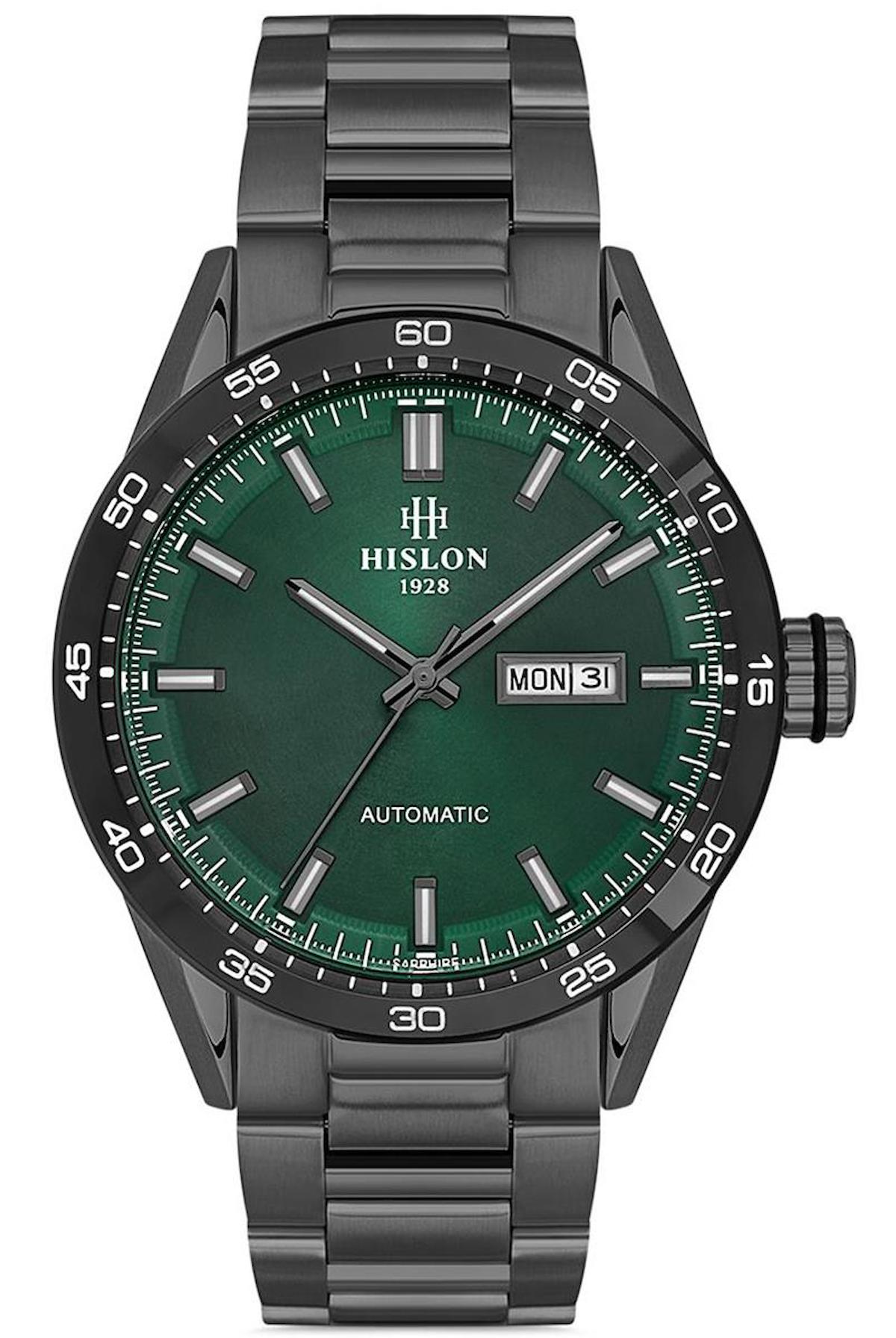 Hislon SD107N-15SS Takvimli 44 mm Çelik Kordon Analog Erkek Kol Saati