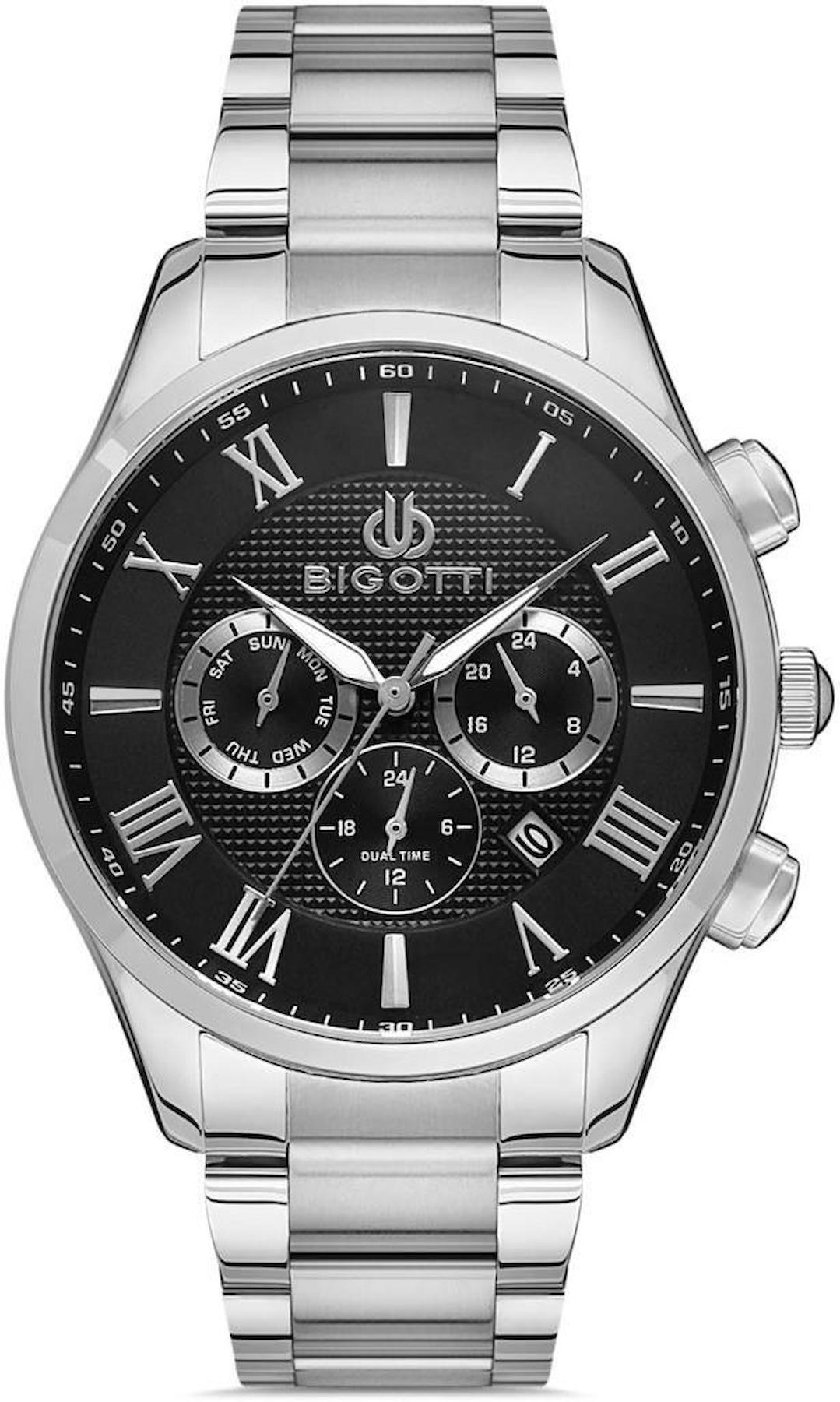 Bigotti BG.1.10325.2 Takvimli 44 mm Çelik Kordon Analog Erkek Kol Saati