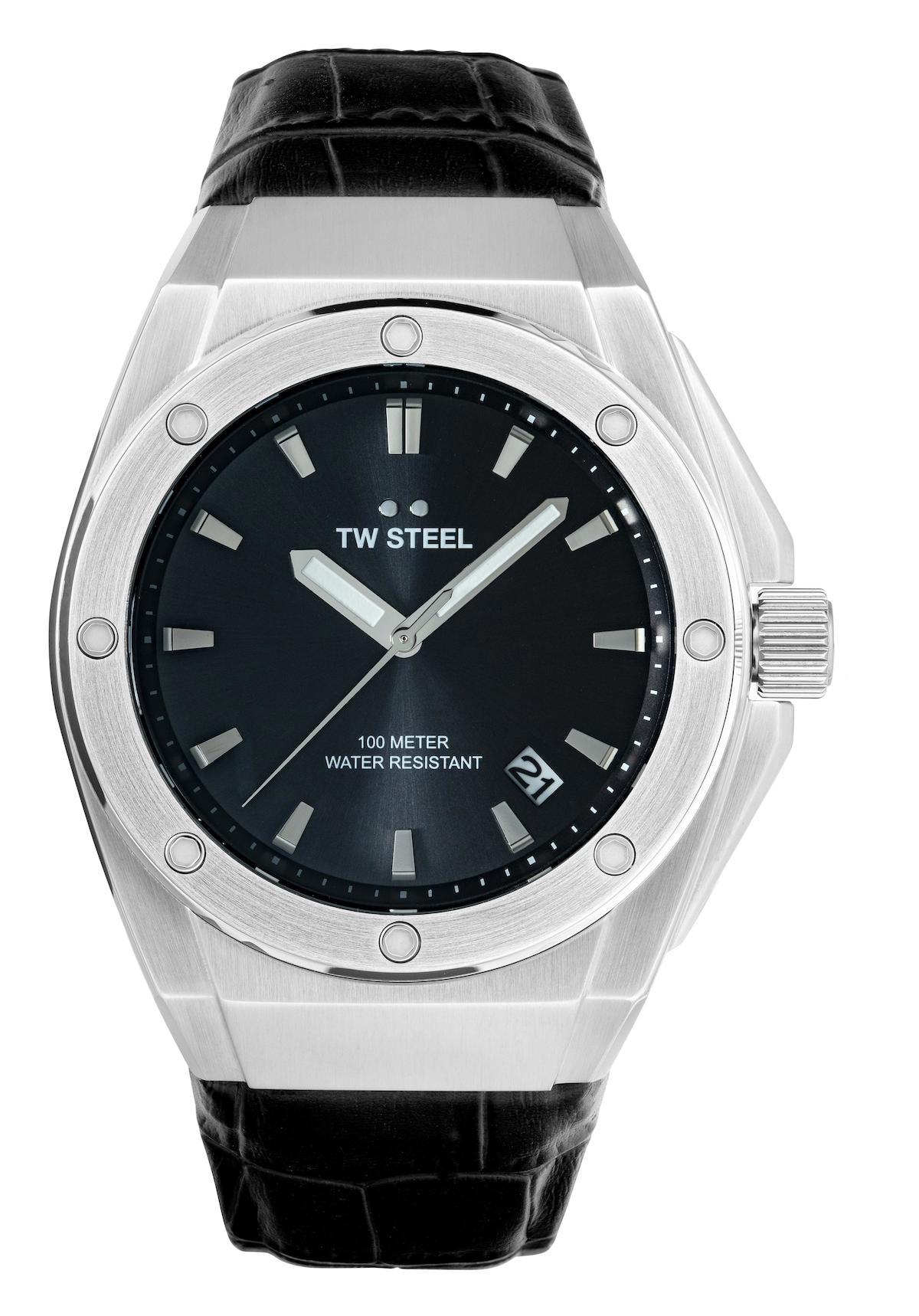 Tw Steel TW-CE4108 Takvimli 44 mm Siyah Deri Kordon Analog Erkek Kol Saati