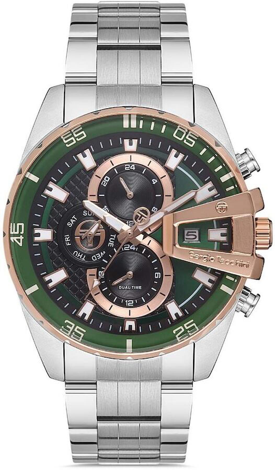 Sergio Tacchini ST.1.10171.4 Takvimli 45 mm Çelik Kordon Analog Erkek Kol Saati