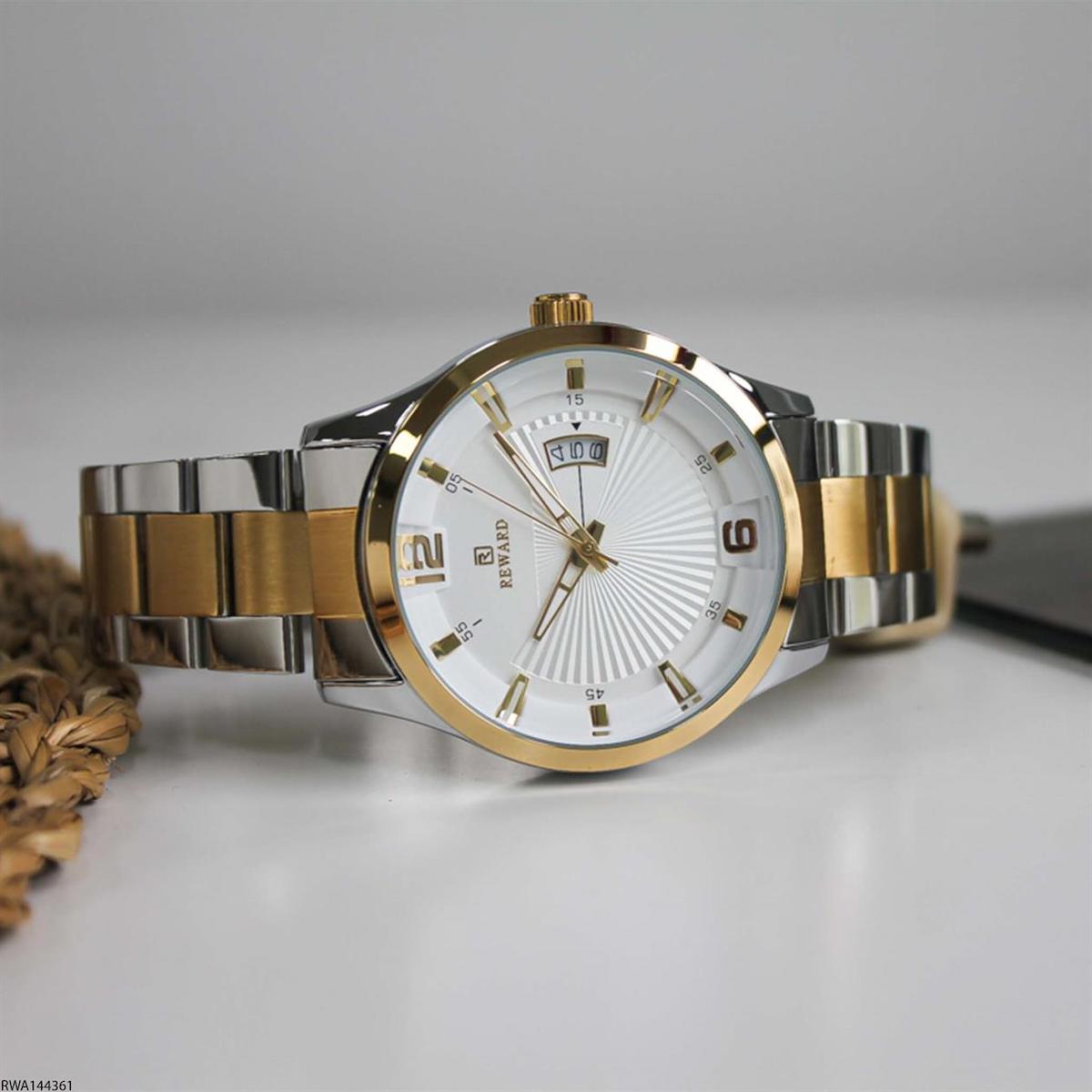 Reward RWA144361 Takvimli 44 mm Altın-Çelik Kordon Analog Erkek Kol Saati