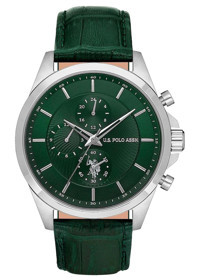 U.S. Polo Assn USPA1094-06 44 mm Yeşil Deri Kordon Analog Erkek Kol Saati
