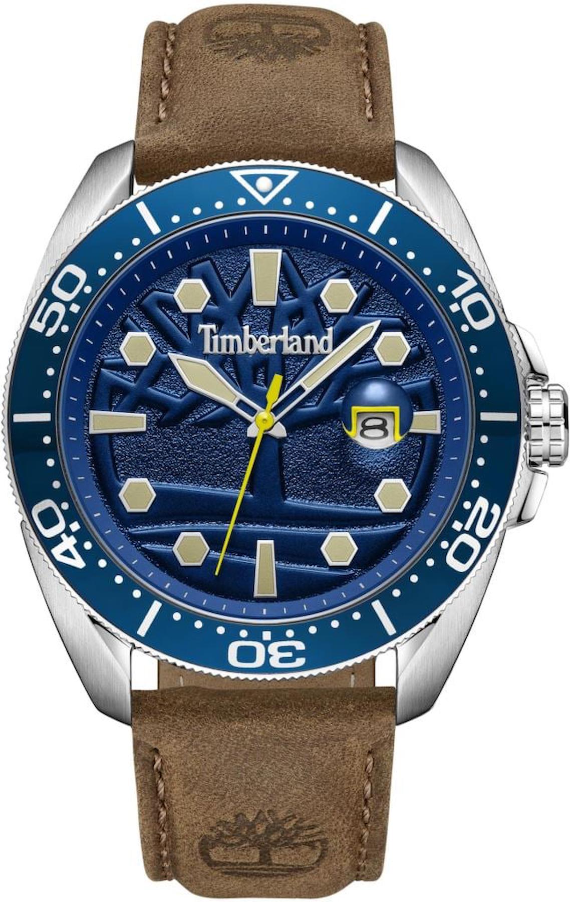 Timberland TDWGB2230604 Pusulalı Takvimli 45 mm Siyah Deri Kordon Analog Kol Saati