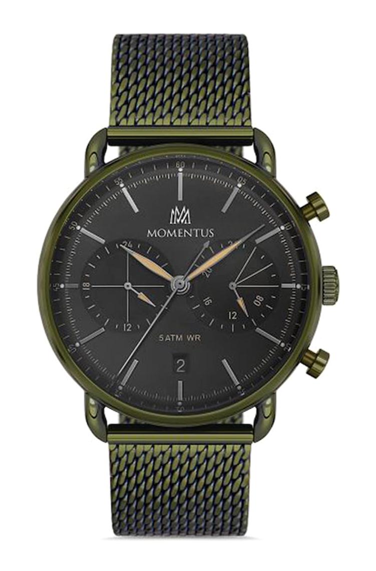 Momentus CC286Y-04SN Takvimli 43 mm Yeşil Çelik Kordon Analog Erkek Kol Saati