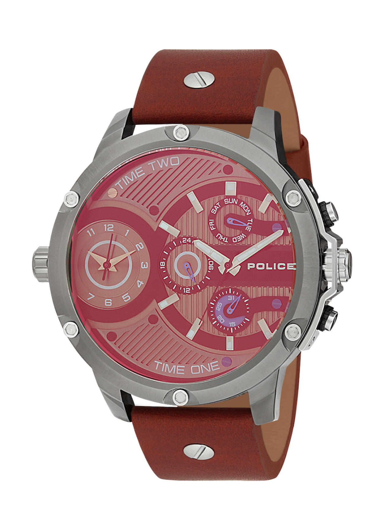 Police PL.15049JBCU-12 Takvimli 46 mm Kahverengi Deri Kordon Analog Erkek Kol Saati
