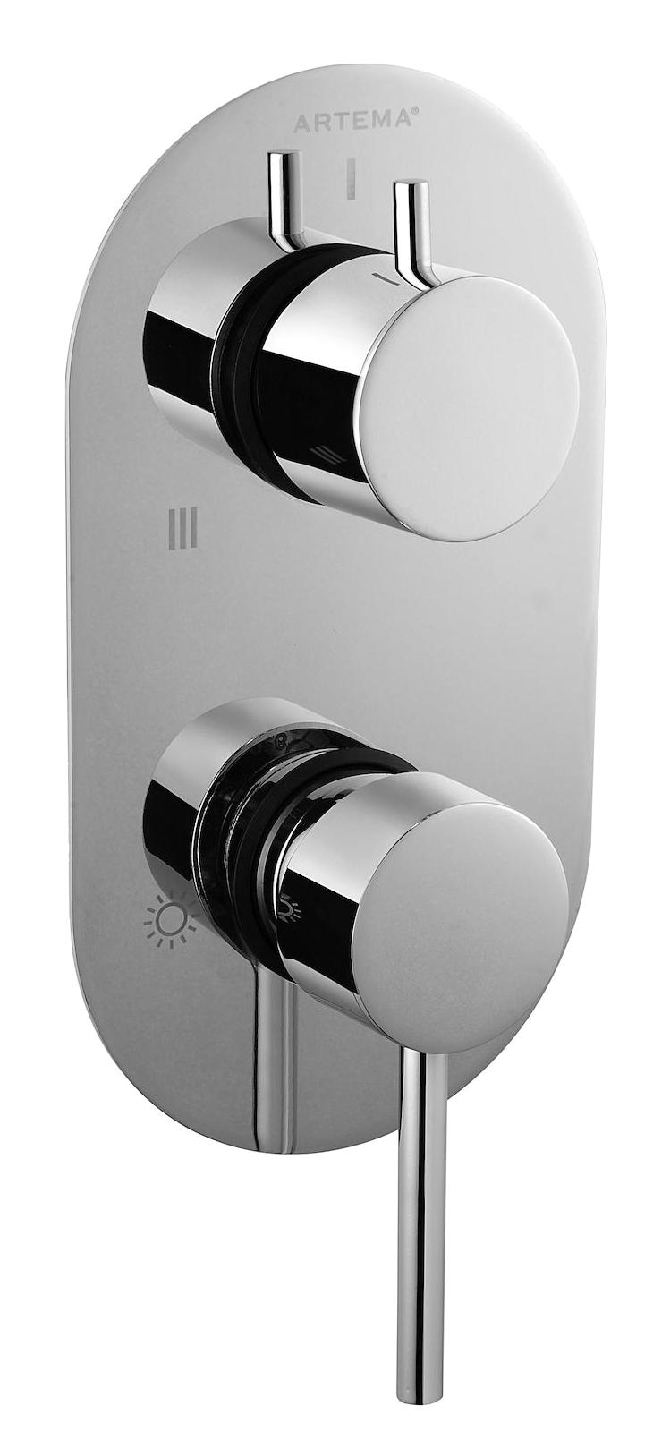 Artema Minimax A41652 Çelik Çiftli Aç Kapa Ankastre Banyo Bataryası Gri