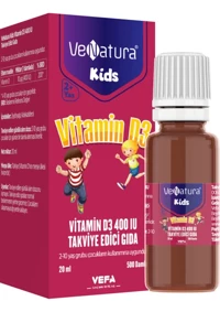 Venatura Unisex Kids Vitamin D3 Aromasız Yetişkin Vitamin 30 Kapsül