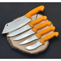 Atasan Gold Seri Şef, Kasap, Mutfak, Kurban Bıçak Seti (5 Parça) - Sarı