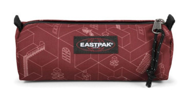 Eastpak Sıngle Blocks Brısk Beyaz-Kahverengi Düz Bez Tek Gözlü Geometrik Silindir Cüzdan Kalemlik