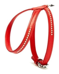 Doggie Flotter Swarovski Taşlı 21-30 cm Ayarlanabilir Göğüs Köpek Tasması Kırmızı