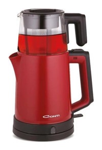 Conti CTM-200 STLY Otomatik Kapanma Plastik Demlikli 1800 W Işıklı Cam Kırmızı Çay Makinesi