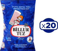 Billur Tuz İyotlu Toz Deniz Tuzu Paket 20x750 gr
