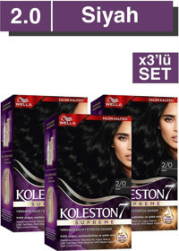 Wella Koleston Supreme 2.0 Siyah Krem Saç Boyası 3x50 ml