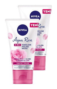Nivea Aqua Rose Leke Giderici Sıkılaştırıcı Krem Tüp Yüz Peelingi 2x150 ml