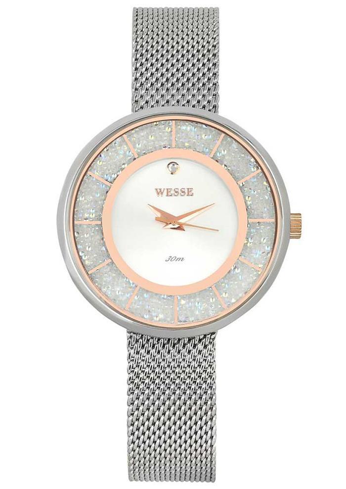 Wesse WWL300004M 36 mm Gri Çelik Kordon Analog Kadın Kol Saati