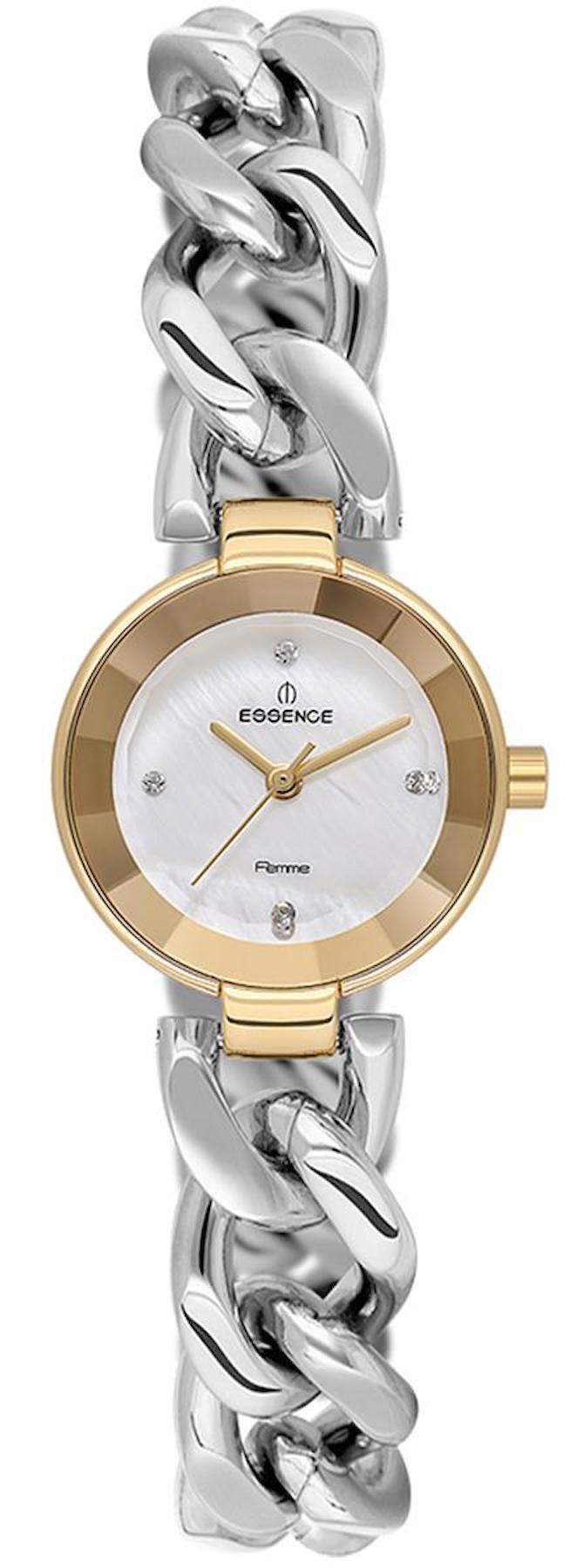 Essence D1133.220 25 mm Gri Çelik Kordon Analog Kadın Kol Saati