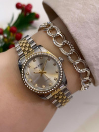 Tom Jones MN.1.2266.04 31-35 mm Altın-Gri Çelik Kordon Analog Kadın Kol Saati