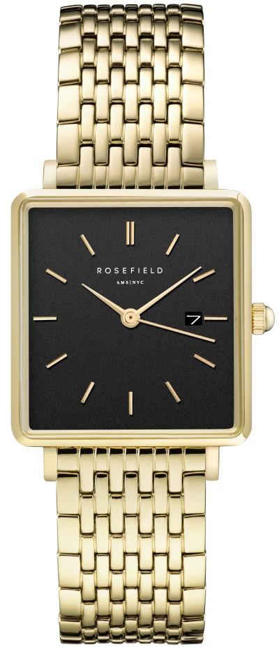 Rosefield QBSG.Q017 Takvimli 28 mm Altın Çelik Kordon Analog Kadın Kol Saati