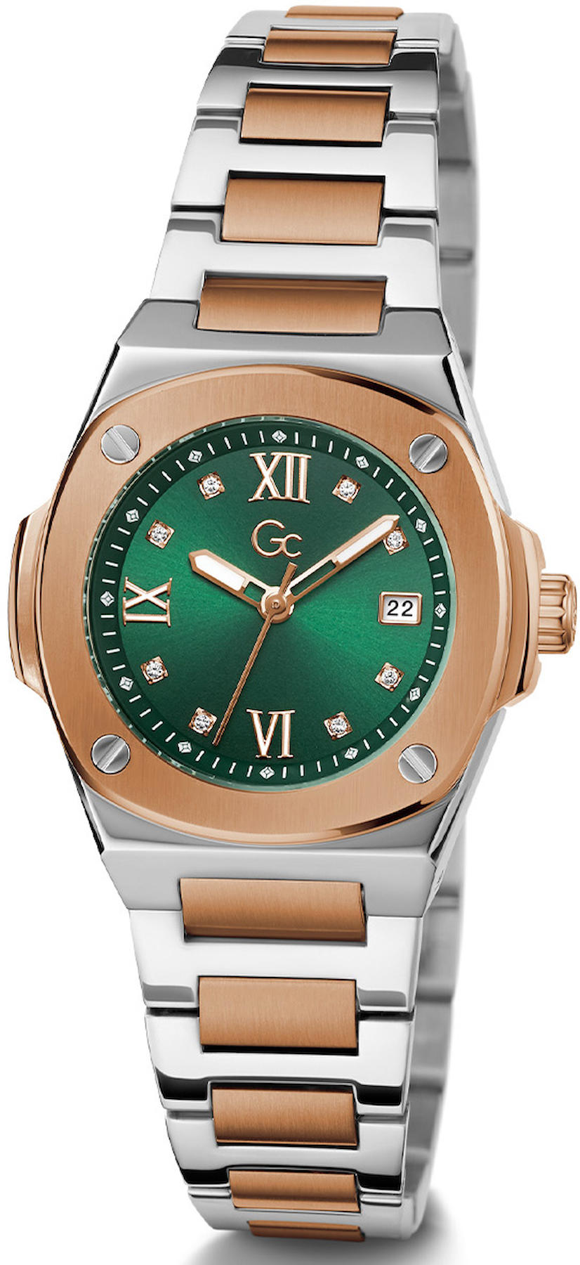 Guess GCZ12001L9MF Takvimli 26-30 mm Gri-Rose Gold Çelik Kordon Analog Erkek Kol Saati