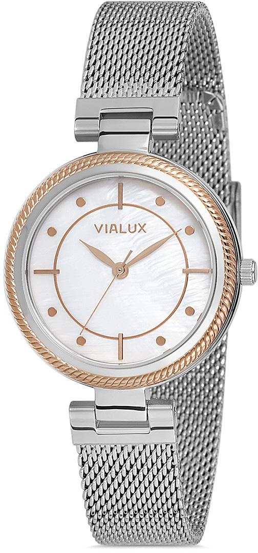 Vialux LJ474T-09SR 34 mm Gri Çelik Kordon Analog Kadın Kol Saati