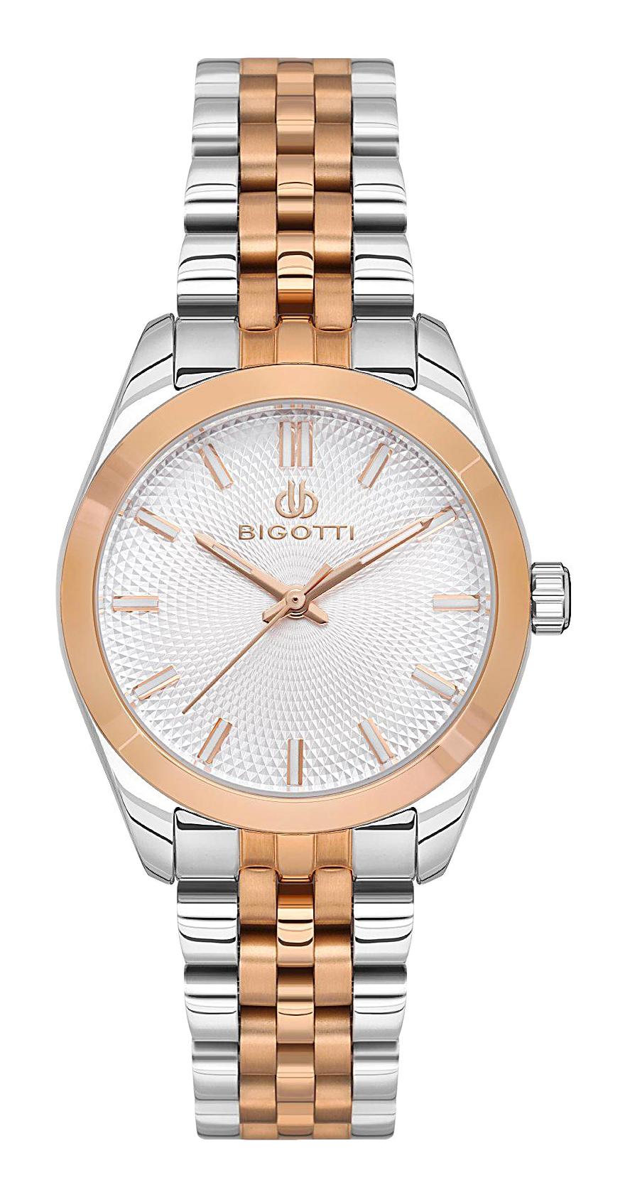 Bigotti BG.1.10549-5 36 mm Gri-Rose Gold Çelik Kordon Analog Kadın Kol Saati