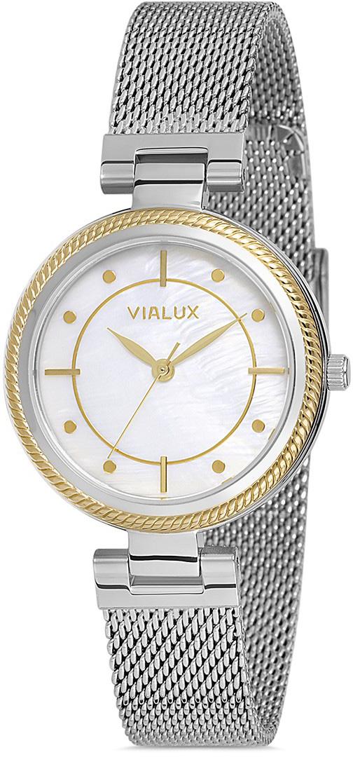 Vialux LJ474T-09SG 34 mm Gri Çelik Kordon Analog Kadın Kol Saati