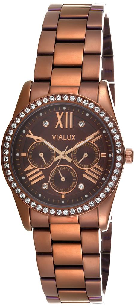 Vialux LY406-M01 36 mm Kahverengi Çelik Kordon Analog Kadın Kol Saati