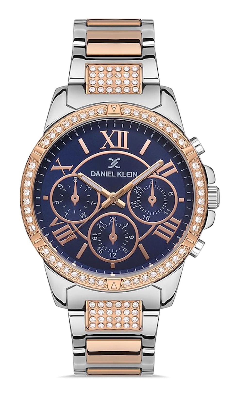 Daniel Klein EDK.1.10093-7 Takvimli 40 mm Gri-Rose Gold Çelik Kordon Analog Kadın Kol Saati