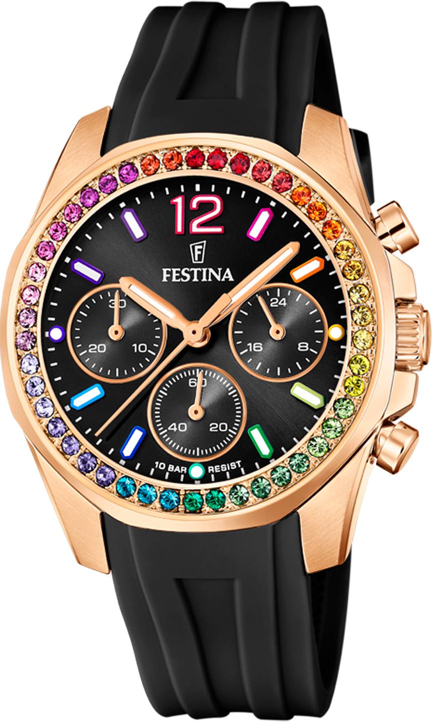 Festina F20611-3 38 mm Siyah Silikon Kordon Analog Kadın Kol Saati