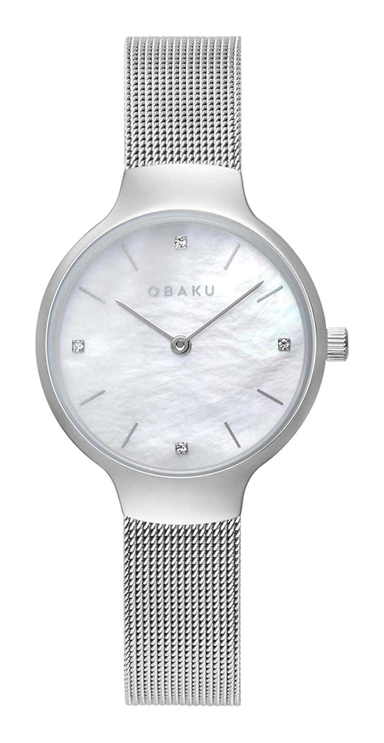 Obaku Denmark V241LXCWMC 29 mm Gri Hasır Kordon Analog Kadın Kol Saati