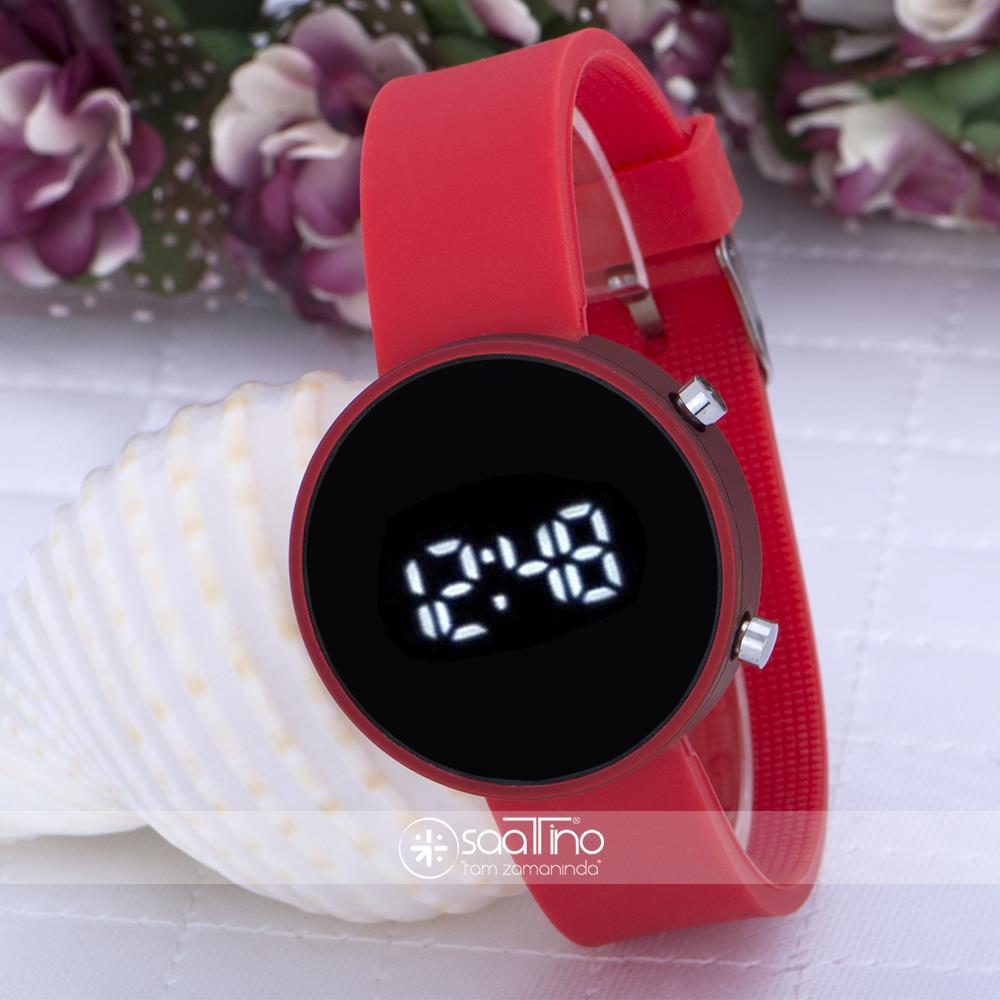Spectrum ST-303587 Takvimli 38 mm Kırmızı Silikon Kordon Dijital Unisex Kol Saati