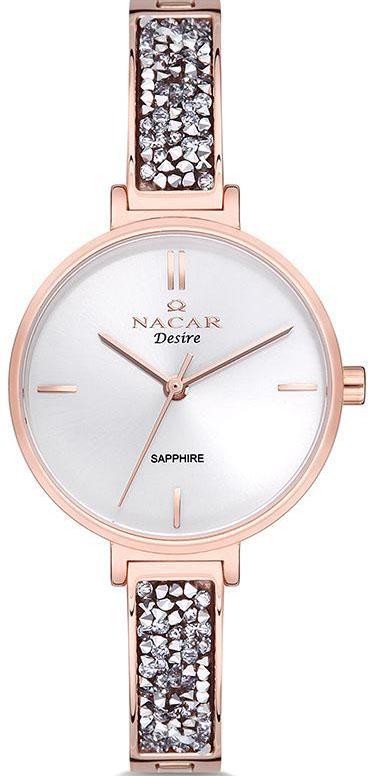 Nacar 33-398023-RWMS 28 mm Rose Gold Metal Kordon Analog Kadın Kol Saati