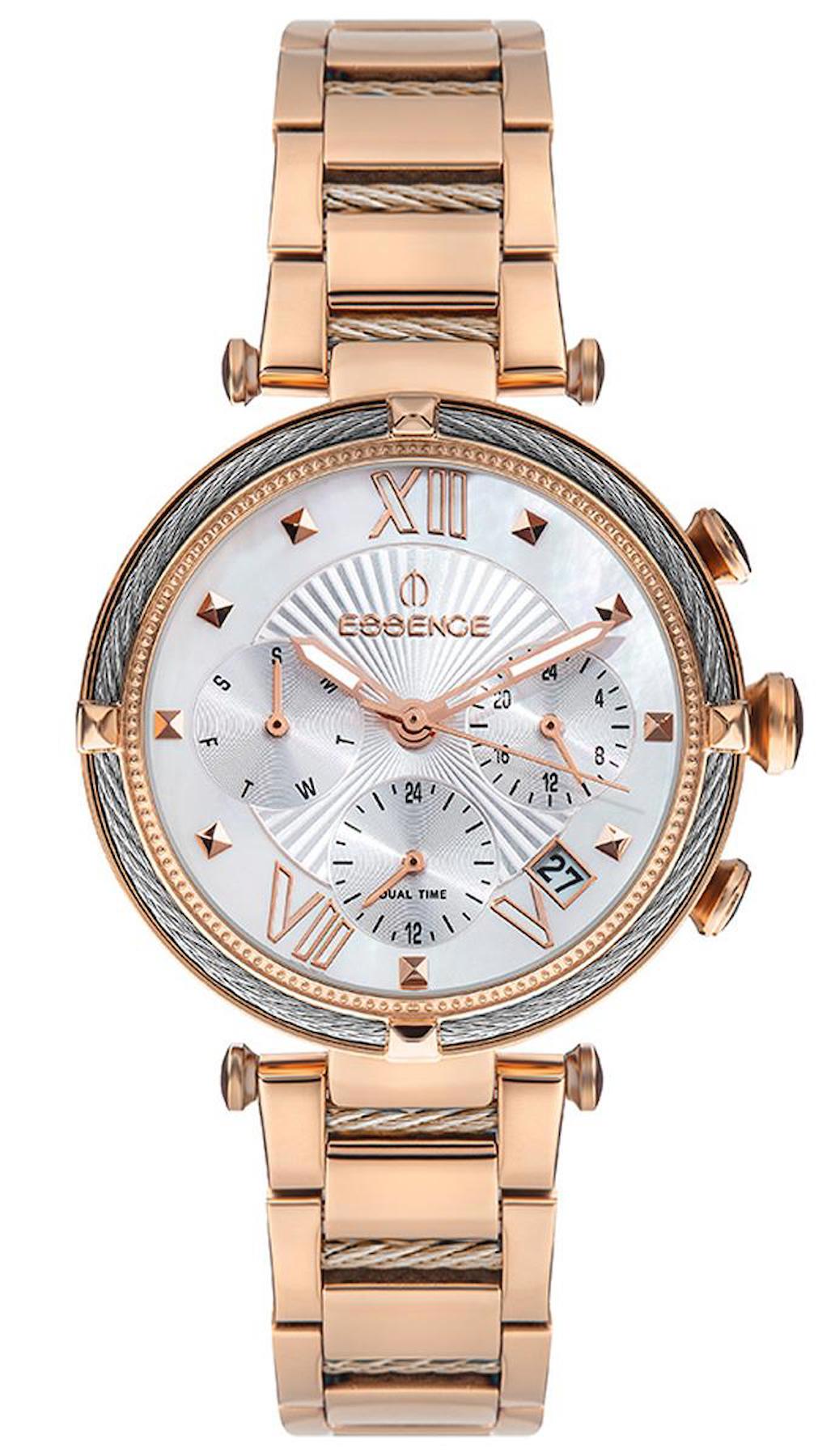 Essence ES6603FE.420 Takvimli 38 mm Rose Gold Çelik Kordon Analog Kadın Kol Saati