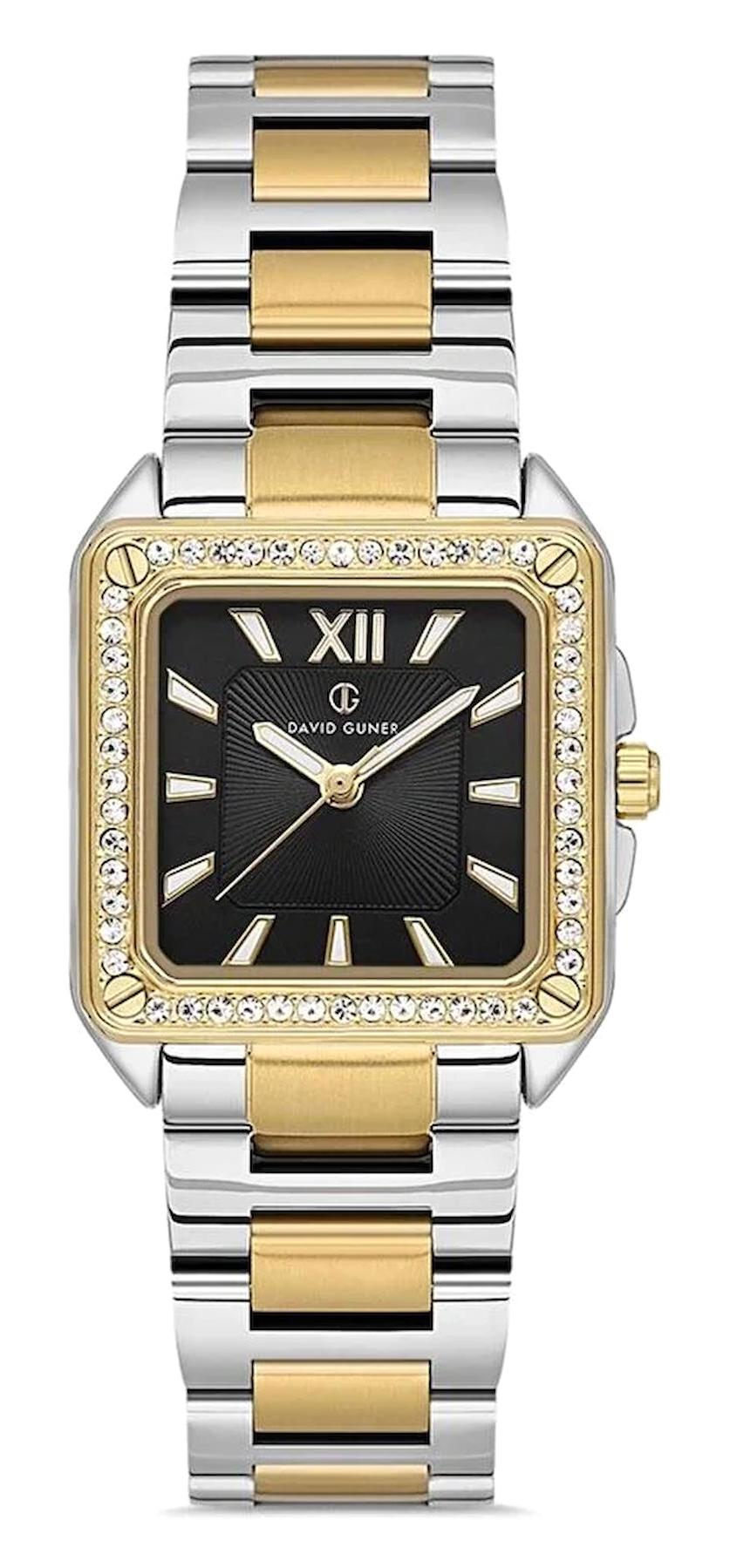 David Guner DG-8669LA-D2 28 mm Altın-Gri Metal Kordon Analog Kadın Kol Saati