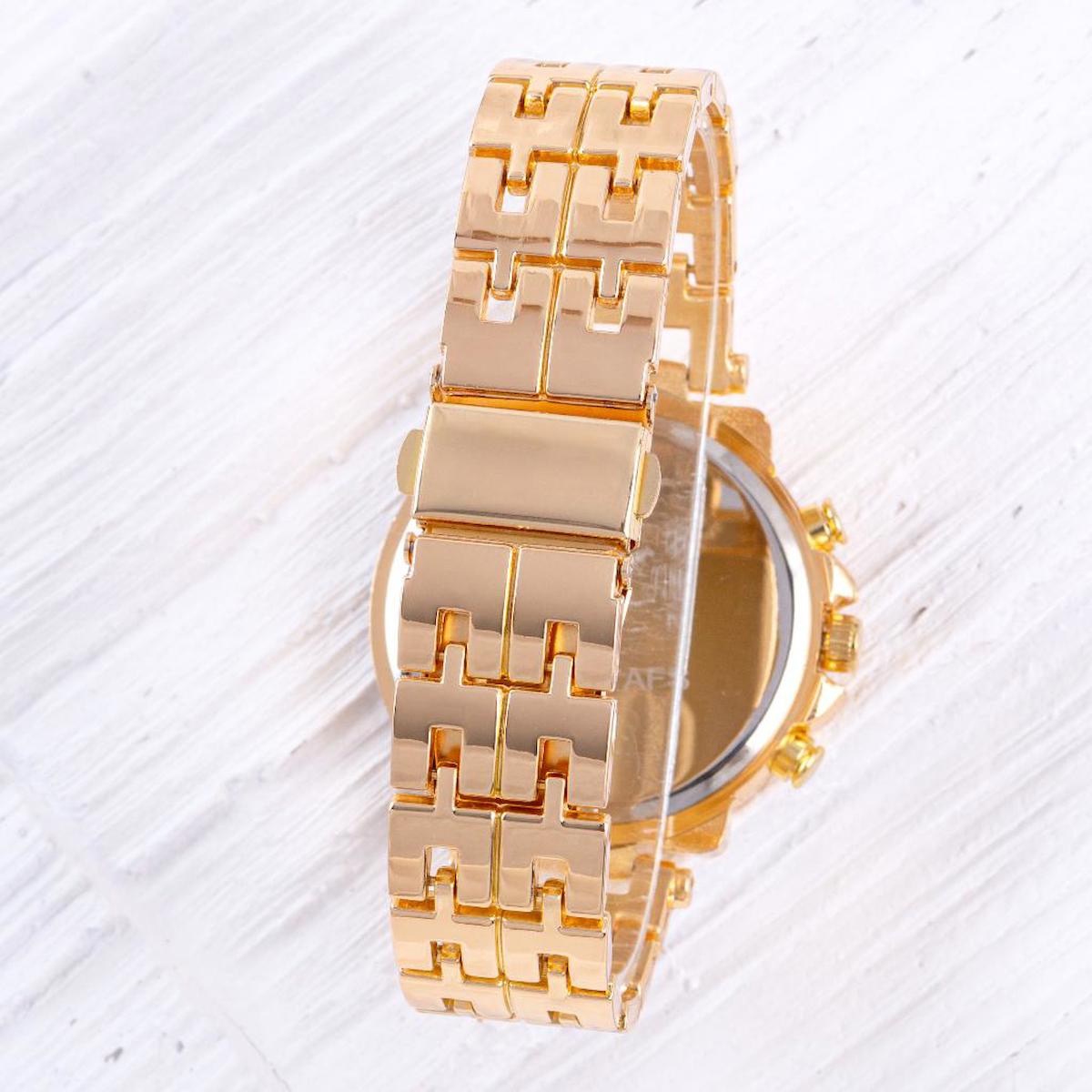 Oleydi ST-304381 Takvimli 45 mm Altın Çelik Kordon Analog Kadın Kol Saati