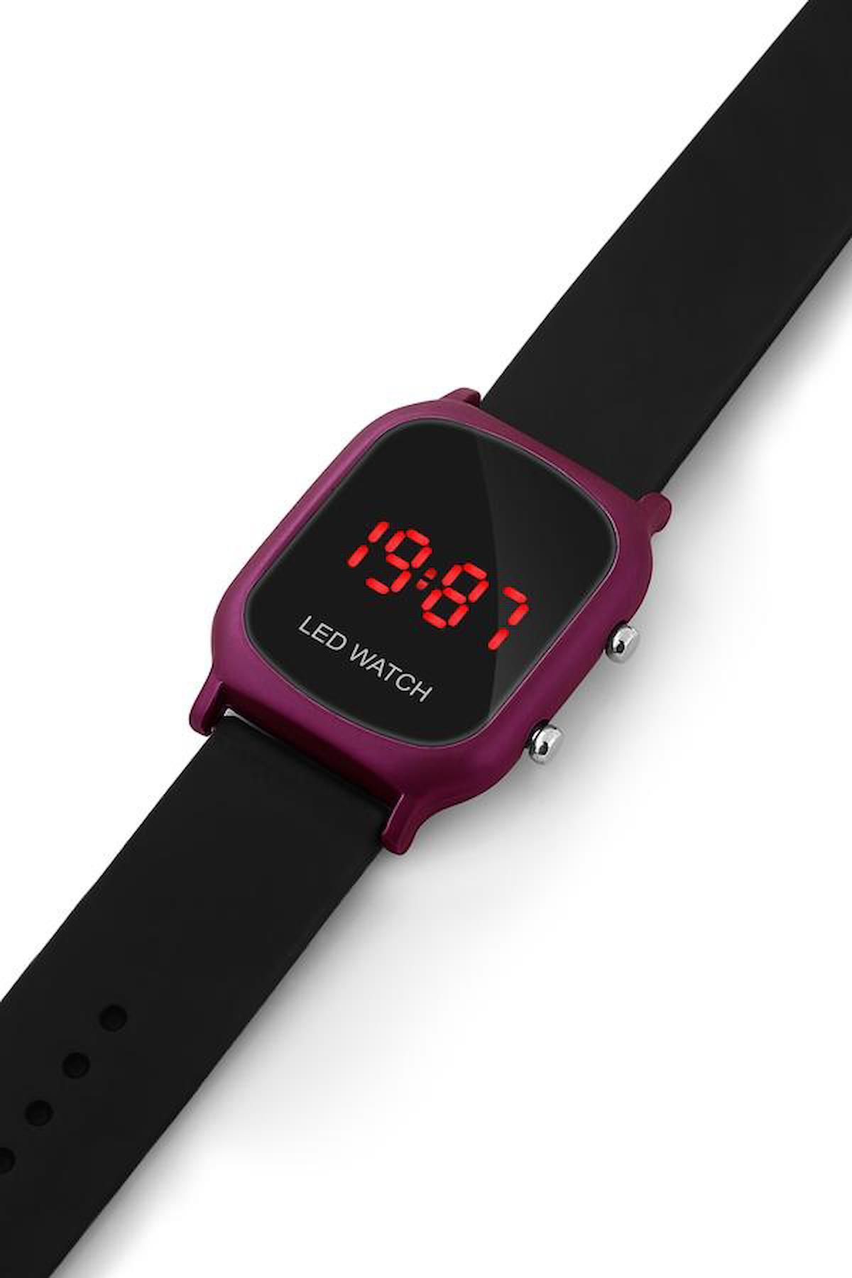 Aqua Di Polo APWR032606 Takvimli 30 mm Siyah Silikon Kordon Dijital Kadın Kol Saati