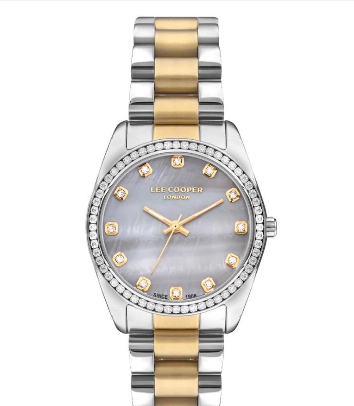 Lee Cooper LC07478.260 40 mm Altın Çelik Kordon Analog Kadın Kol Saati