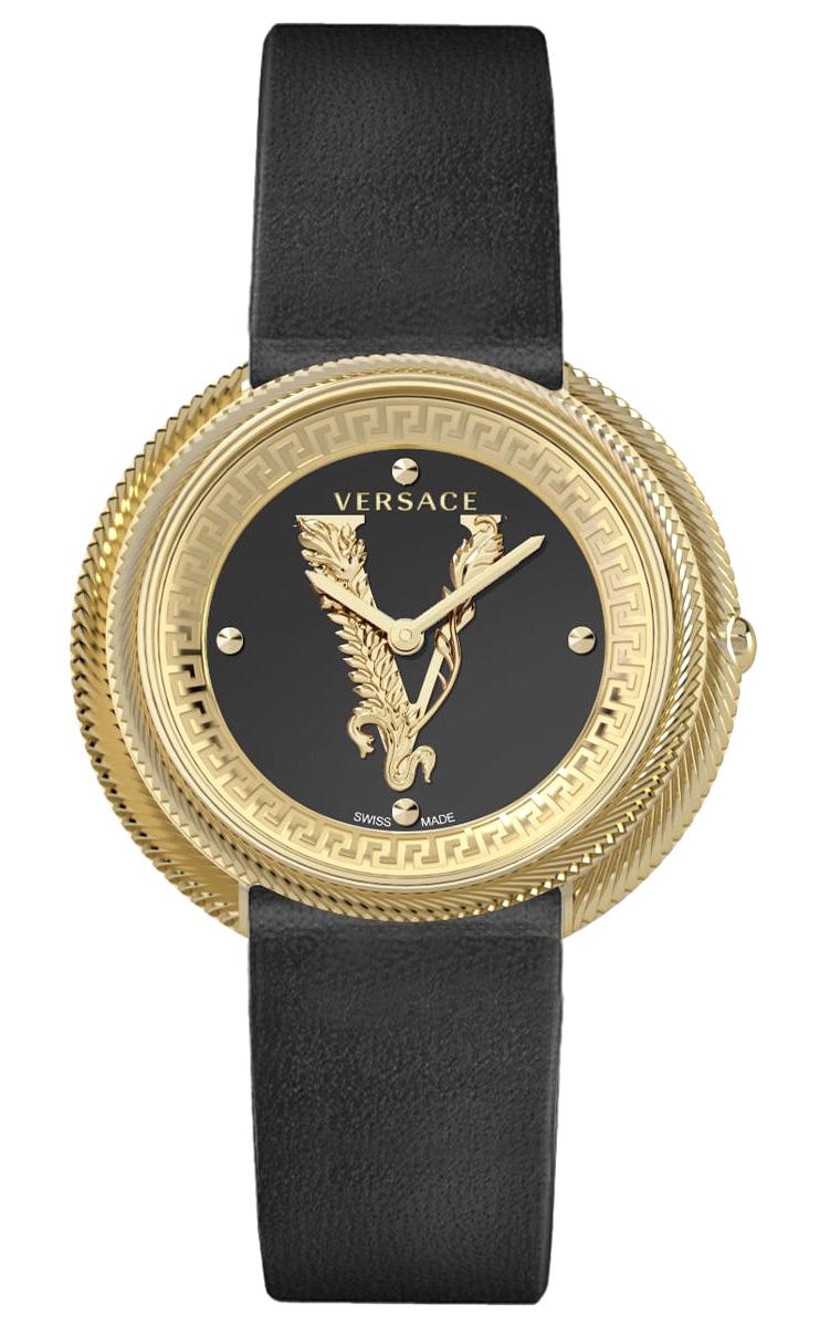 Versace VRSCVE2CA0323 38 mm Siyah Deri Kordon Analog Kadın Kol Saati