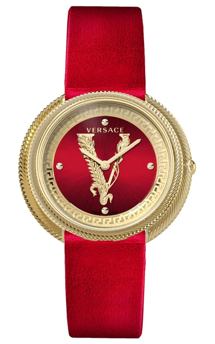 Versace VRSCVE2CA0423 38 mm Kırmızı Deri Kordon Analog Kadın Kol Saati