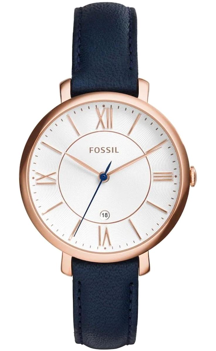 Fossil ES3843 38 mm Lacivert Deri Kordon Analog Kadın Kol Saati