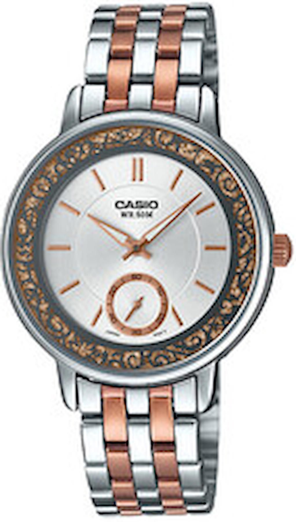 Casio LTP-E408RG-7AVDF 30 mm Gri-Rose Gold Çelik Kordon Analog Kadın Kol Saati