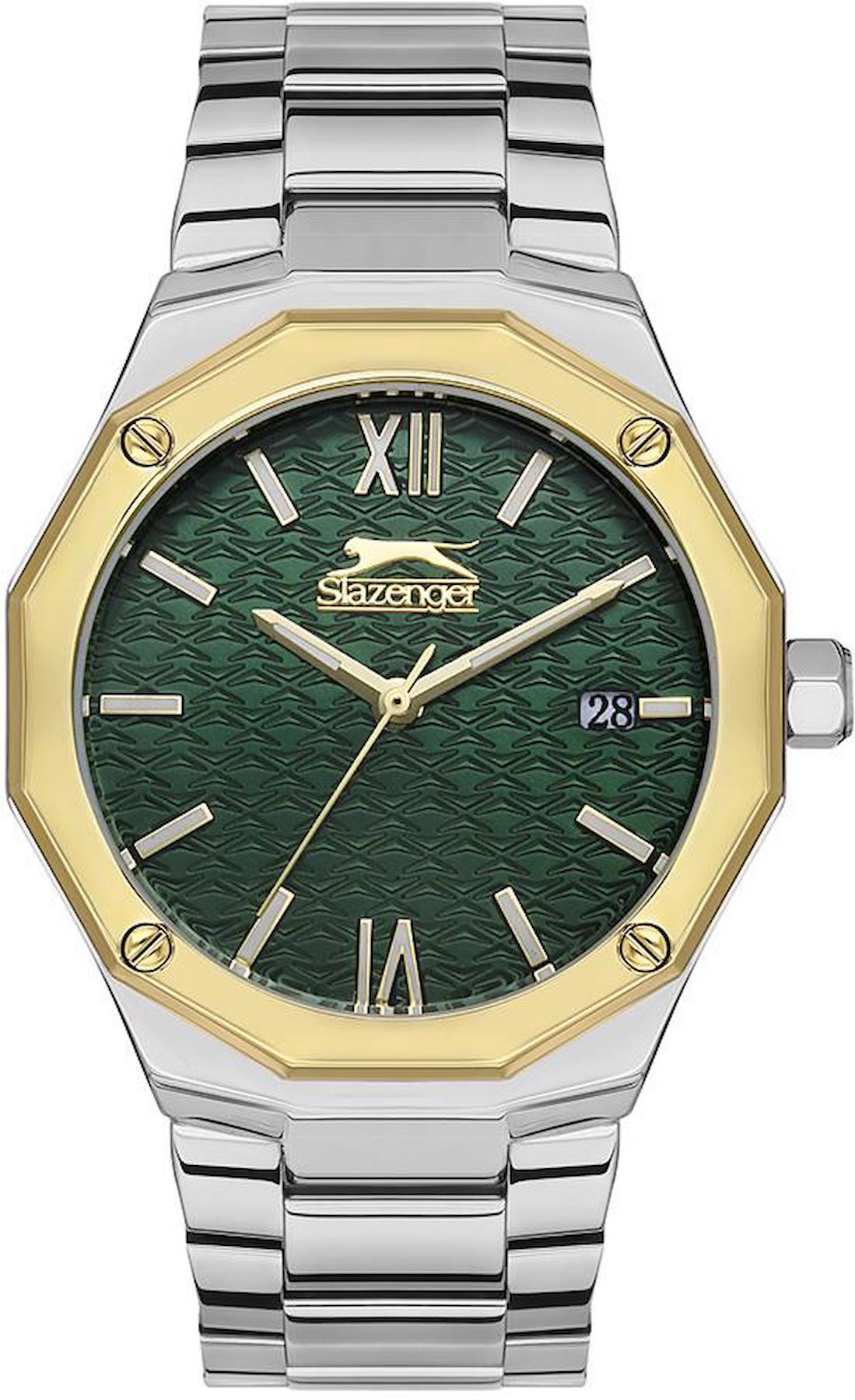 Slazenger SL.09.2149.3.03 Takvimli 34 mm Gri Çelik Kordon Analog Kadın Kol Saati