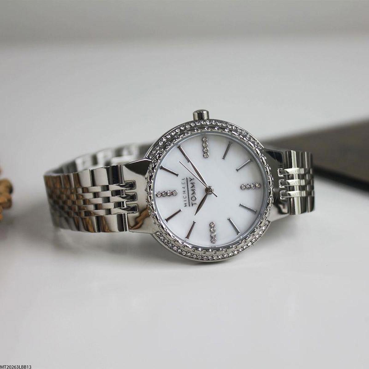 Michael Tommy MT20263LBB13 32 mm Gri Çelik Kordon Analog Kadın Kol Saati