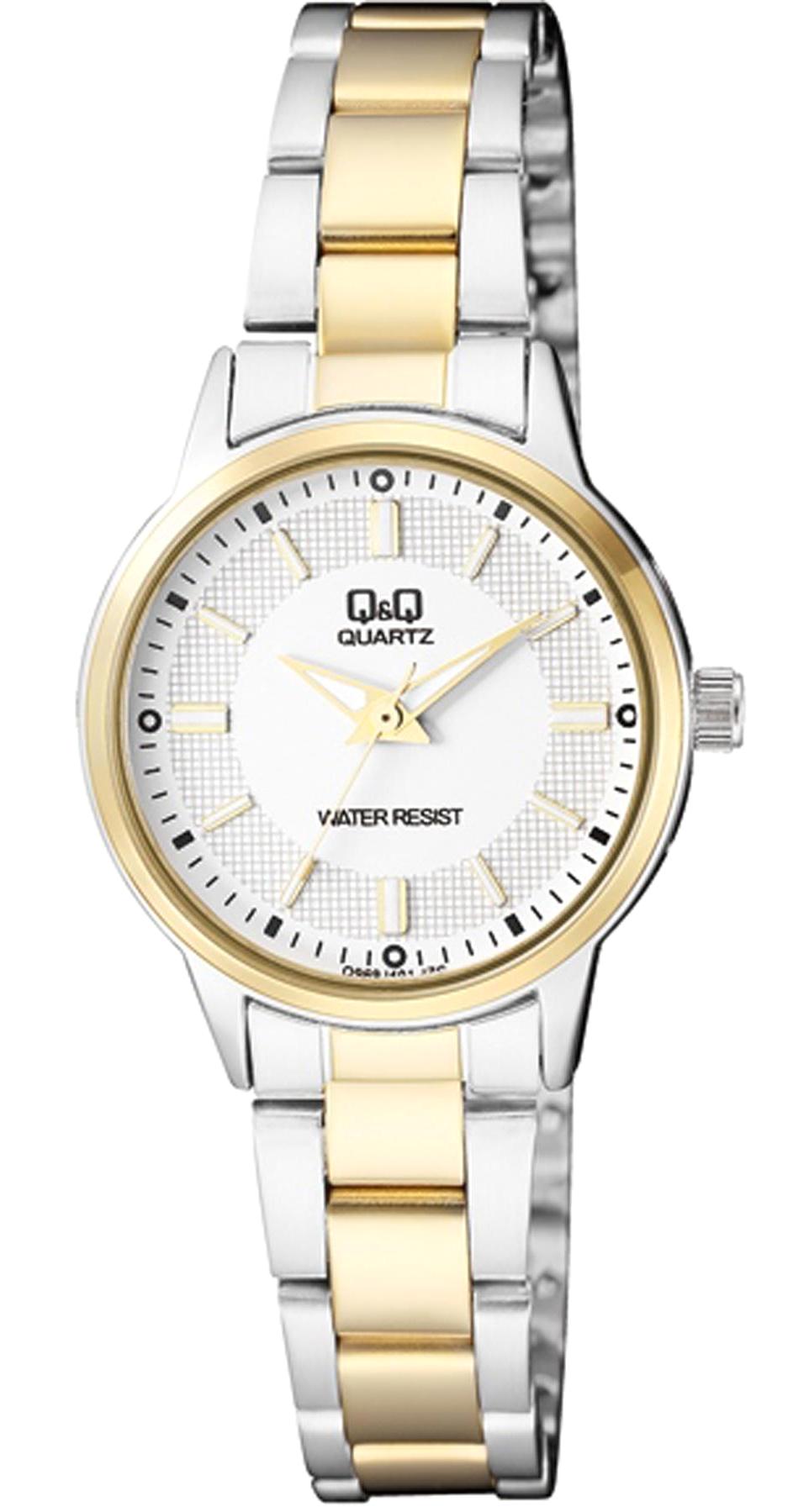 Q&Q 3G731 36 mm Altın-Gri Metal Kordon Analog Kadın Kol Saati